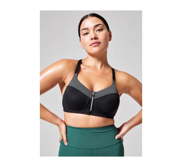 CASALL Sportovní podprsenka se zipem vpředu šedá