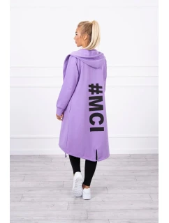 Fialová bunda s potlačou