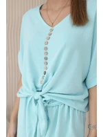 Souprava halenky a kalhot světlá máta Souprava halenky a kalhot světlá máta