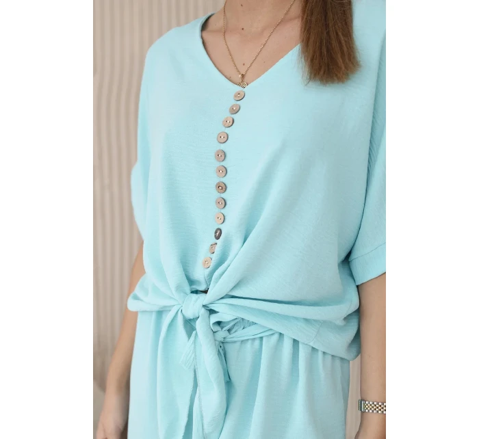 Souprava halenky a kalhot světlá máta Souprava halenky a kalhot světlá máta