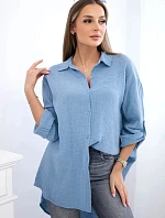 Bavlnená mušelínová džínsová košeľa