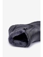 Ocieplane Męskie Botki Z Eko Skóry Czarne Daniello