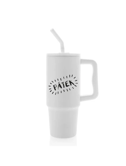 PÁTEK - bílý cestovní termohrnek 900 ml