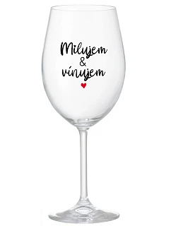 I LOVE & I WINE - priehľadný pohár na víno 350 ml
