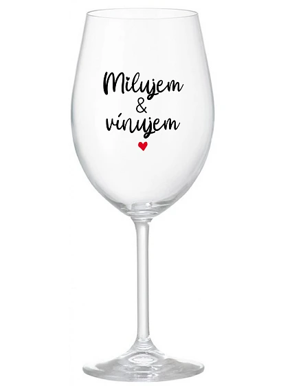 I LOVE & I WINE - priehľadný pohár na víno 350 ml