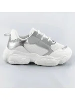 Bielo-šedé dámske šnurovacie tenisky "sneakers" (172)