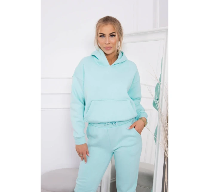 Teplá súprava s mikinou viazanou na spodnú časť mäty Teplá súprava s mikinou viazanou na spodnú časť mäty