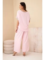 Viskózová súprava so zlatým lemovaním candy pink Viskózová súprava so zlatým lemovaním candy pink