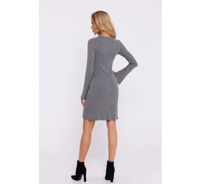 M821 Pletené šaty so širokými rukávmi - sivé M821 Pletené šaty so širokými rukávmi - sivé