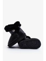 Černé Bessie Zateplené Sněhule S Kožešinou Černé Bessie Zateplené Sněhule S Kožešinou