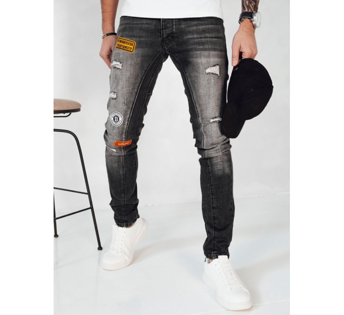 Pánske tmavosivé džínsové nohavice Dstreet UX4150