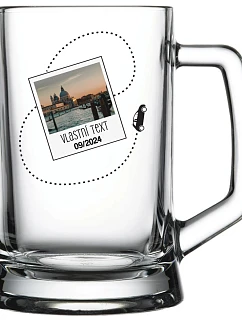 Personalizovaný pohár na pivo s fotografiou a cestovateľským motívom