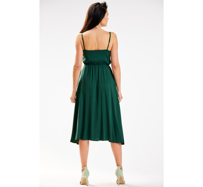 Dámske šaty A579 Tmavo zelená - Awama