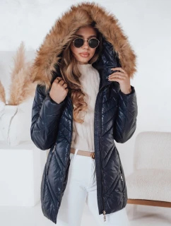 Dámská prošívaná zimní bunda navy blue model 21971755 - Dstreet
