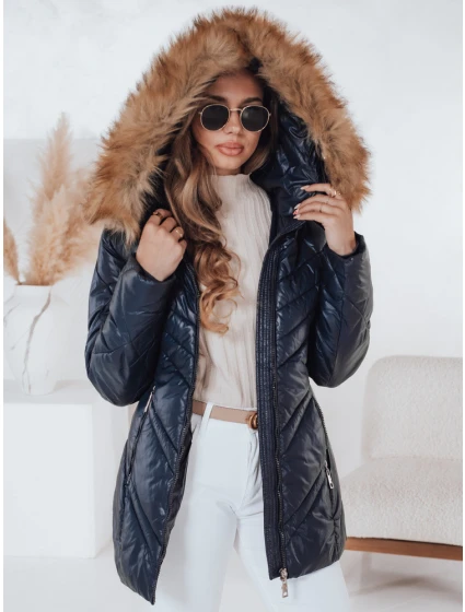 Dámska prešívaná zimná bunda SOLARIS navy blue FashionStreet TY4009 Dámska prešívaná zimná bunda SOLARIS navy blue FashionStreet TY4009