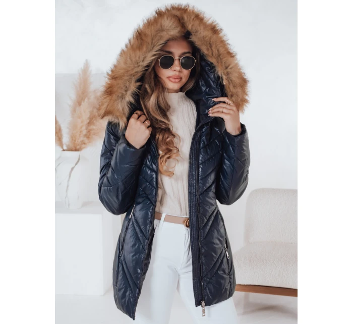 Dámska prešívaná zimná bunda SOLARIS navy blue FashionStreet TY4009 Dámska prešívaná zimná bunda SOLARIS navy blue FashionStreet TY4009