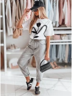 Dámské tričko oversize s 3D efektem bílé Dstreet model 21983068 - FashionStreet