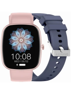 Dámske inteligentné hodinky GRAVITY GT18-3 Ružový silikónový remienok + námornícky modrý remienok