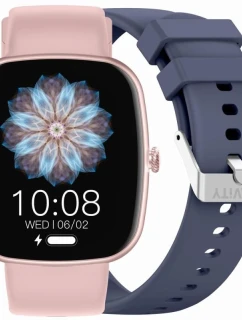 Dámske inteligentné hodinky GRAVITY GT18-3 Ružový silikónový remienok + námornícky modrý remienok