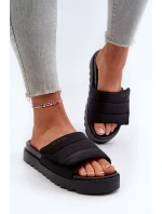 Damskie Klapki Na Platformie Big Star NN274772 Czarne Damskie Klapki Na Platformie Big Star NN274772 Czarne