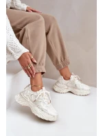 Sneakersy Damskie Z Przetarciami Na Platformie Beżowe Seladwen Sneakersy Damskie Z Przetarciami Na Platformie Beżowe Seladwen