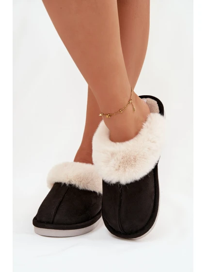 Dámské pantofle s kožíškem Černé Zanelia Dámské pantofle s kožíškem Černé Zanelia