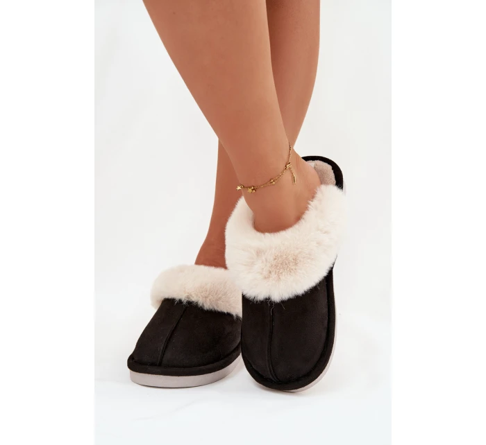 Dámské pantofle s kožíškem Černé Zanelia Dámské pantofle s kožíškem Černé Zanelia