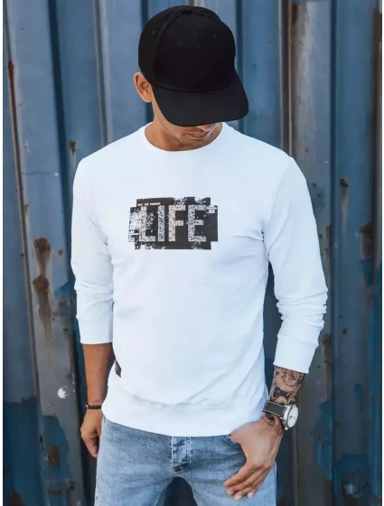 Pánská bílá mikina s potiskem Dstreet model 21966076 - FashionStreet