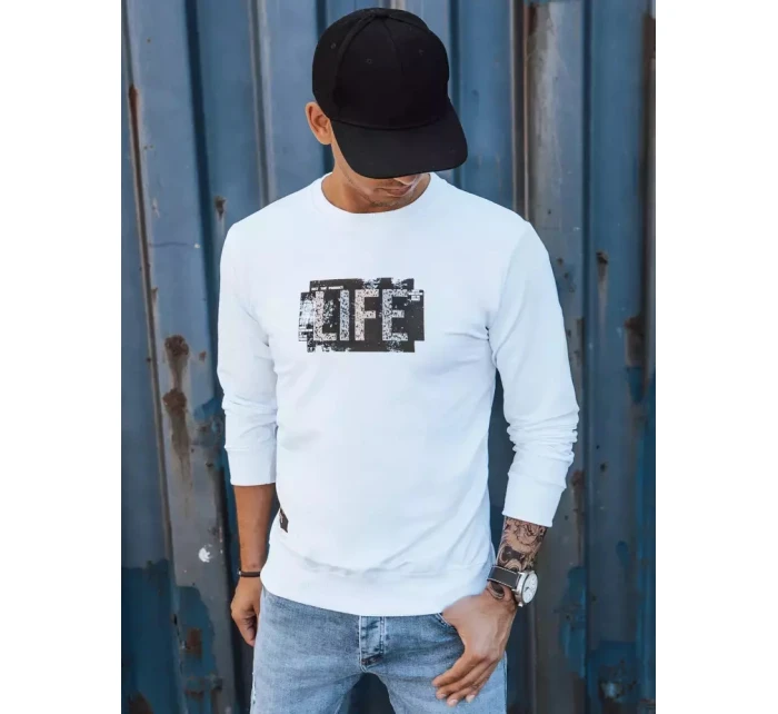 Pánská bílá mikina s potiskem Dstreet model 21966076 - FashionStreet