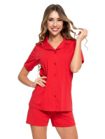 Strečové pyžamo Chiara červené krátke
