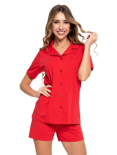 Strečové pyžamo Chiara červené krátke