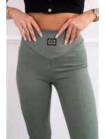 Rebrované legíny tmavá mäta