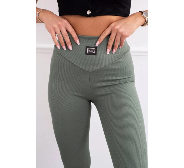 Rebrované legíny tmavá mäta