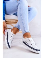 Dámské kožené tenisky v bílé a tmavě modré barvě model 21579583 - EVENTO