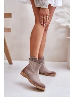 Niskie Botki Damskie Na Płaskim Obcasie Zamszowe Lewski 3624 Cappucino Niskie Botki Damskie Na Płaskim Obcasie Zamszowe Lewski 3624 Cappucino