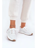 Skórzane Lekkie Półbuty Damskie Artiker 54C1758 Białe
