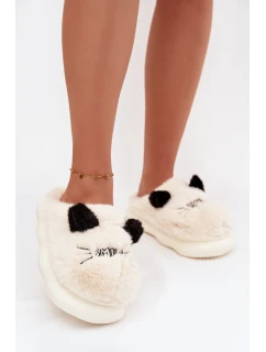 Kožešinové dámské pantofle Smile béžové model 21772466 - Boto