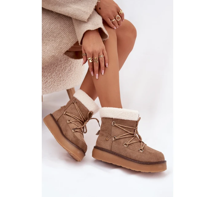 Dámské Sněhule Na Platformě S Světle Hnědá model 21788041 - Boto