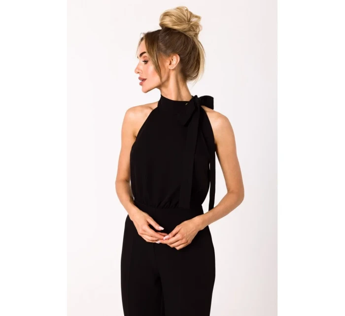 M746 Kombinéza so zaväzovaním za krkom - čierna M746 Kombinéza so zaväzovaním za krkom - čierna