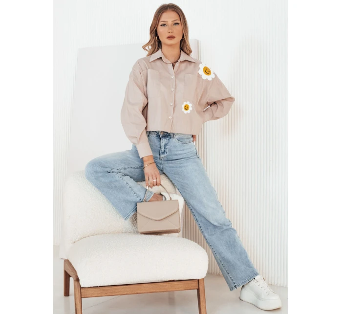 Dámská světle hnědá košile MISUN Dstreet DY0410 Dámská světle hnědá košile MISUN Dstreet DY0410