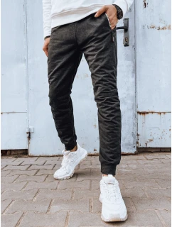 Pánske tmavosivé tepláky FashionStreet UX4279