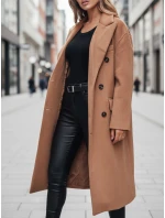 Dámský zimní kabát dlouhý oversize camel Dstreet model 21995099 - FashionStreet