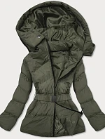 Prešívaná prechodná bunda s khaki pruhom (23060-2)