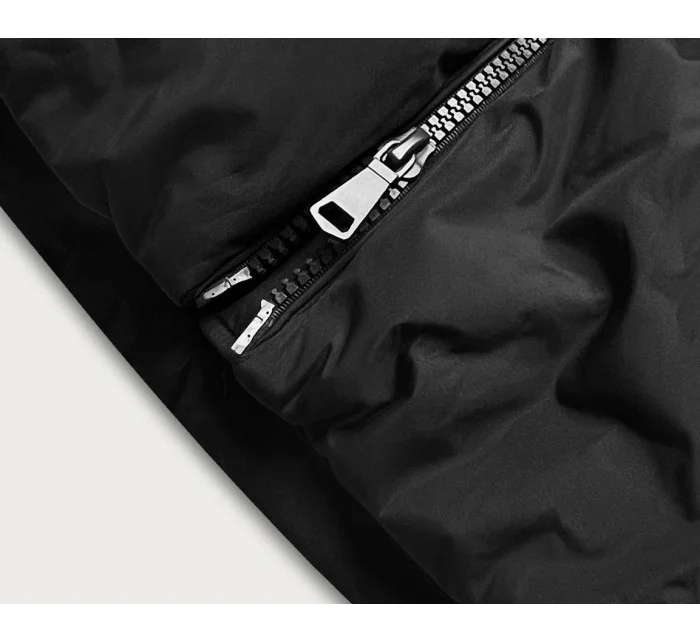 Čierna dámska zimná bunda (ad6076)