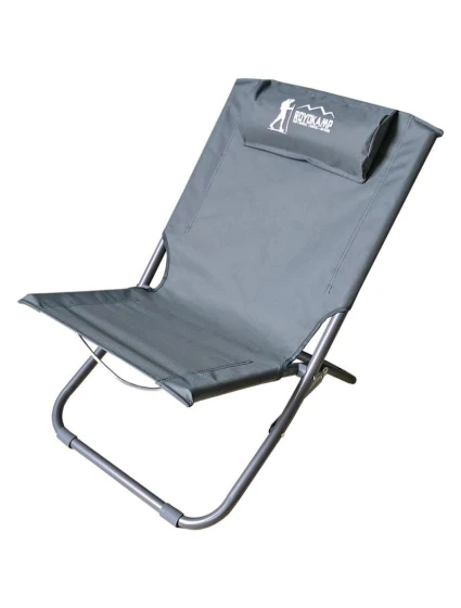 PLÁŽOVÉ SKLADACIE KRESLO ŠEDÉ