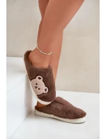 Kapcie Damskie Futrzane Z Misiem Brązowe Fiorinella Kapcie Damskie Futrzane Z Misiem Brązowe Fiorinella