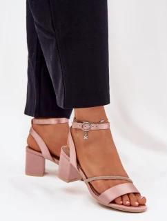 Dámské Sandály Na Podpatku S  Béžové model 21695212 - VINCEZA