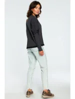 model 18001898 Oversized top s výstřihem do V na zádech grafitový - BeWear