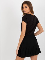 Čierne dámske tričko s bavlnenou potlačou