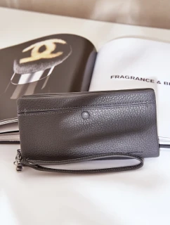 Veľká dámska peňaženka z reliéfnej ekokože sivá Martiel